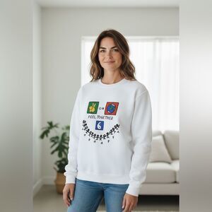 NWT Madhappy Unisex 6 Year White Fleece Sweatshirt with Graphic Design- Size XXL